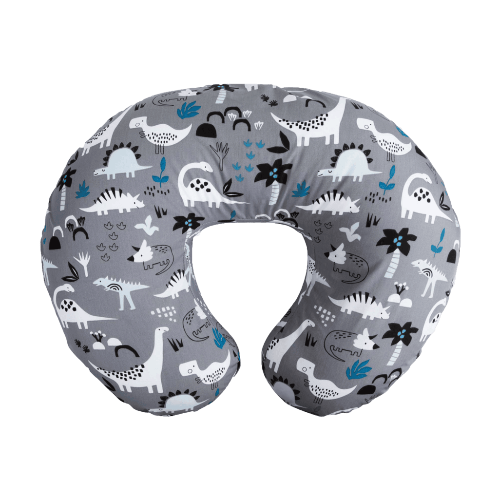 Boppy-style nursing pillow for breastfeeding and tummy time, manufactured by Elasama Inc.
